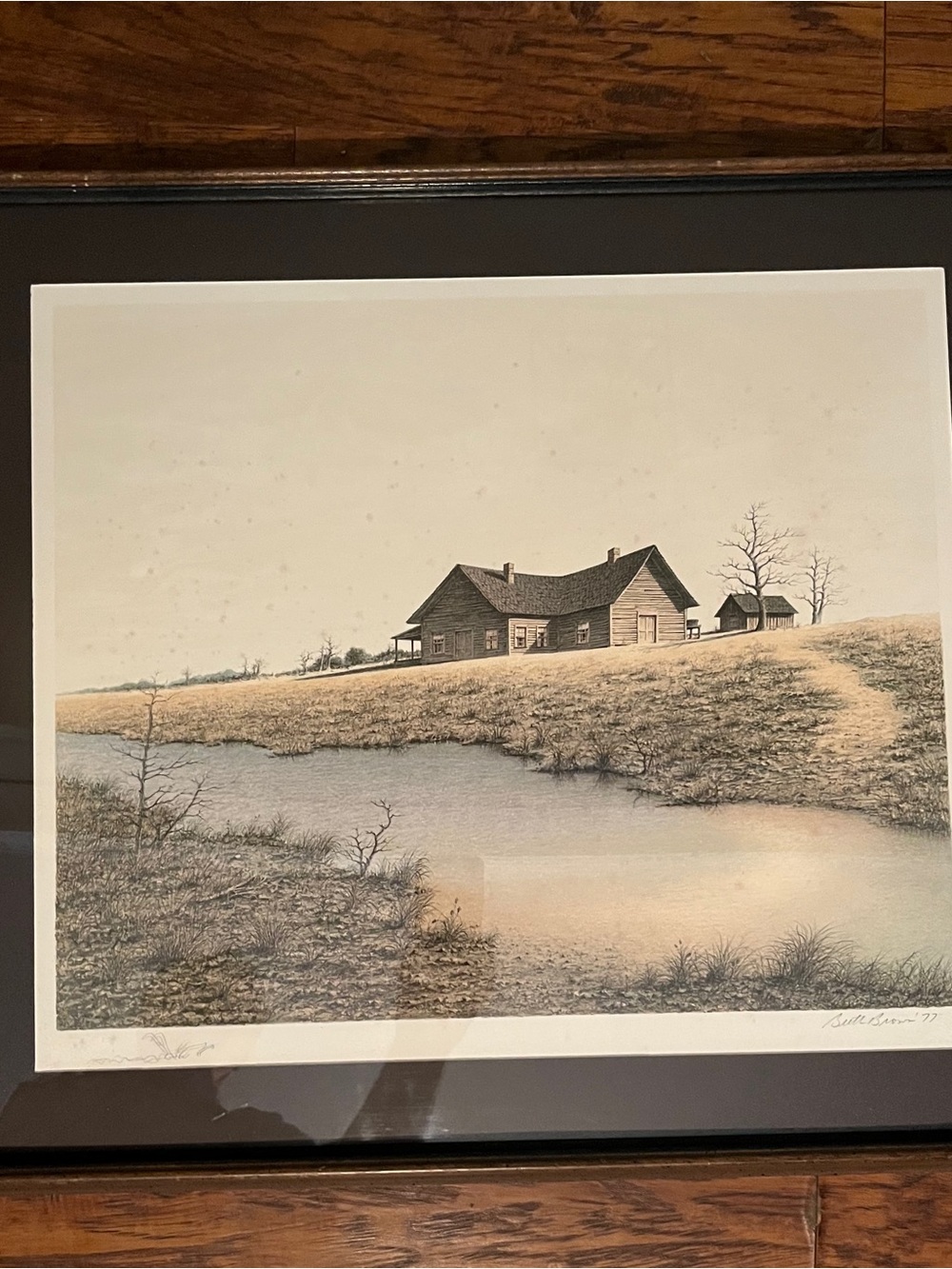 1977 Print The Georgia Farmhouse Signed by Artist Butler Brown
